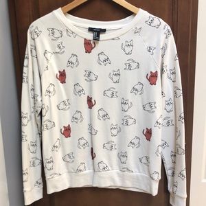 Forever 21 medium cat print top